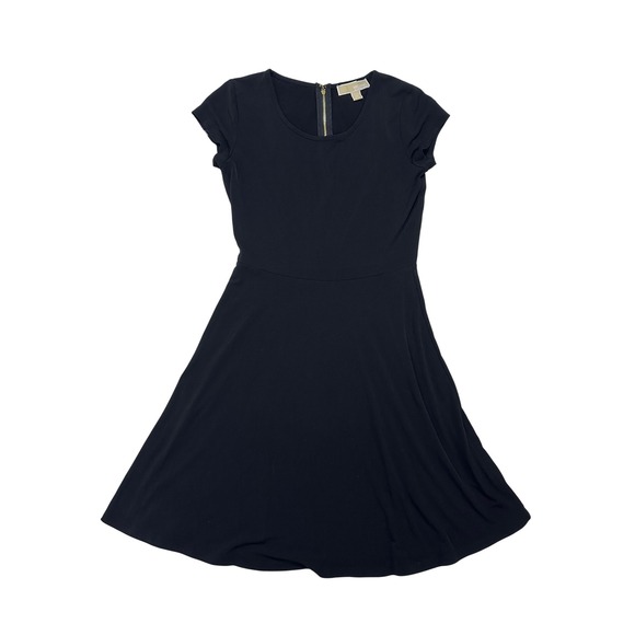 Michael Kors Dresses & Skirts - Michael‎ Kors Black Short Sleeve Sleeve Flare Zipper Dress size XS